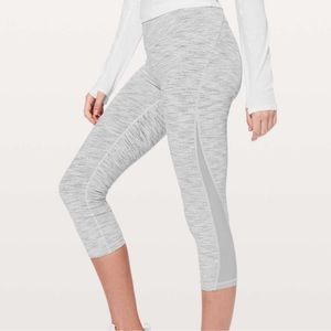 lululemon Train Time Crop Mesh Leggings Gray 4